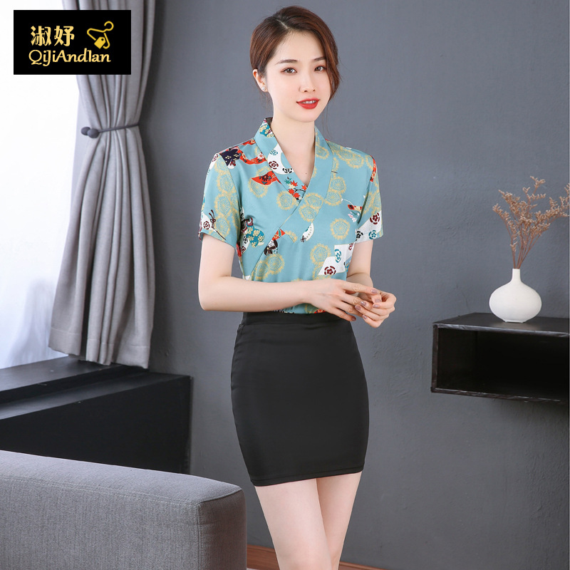 足疗店技师工装性感气质桑拿足浴短裙套装夏季沐足按摩技师工作服