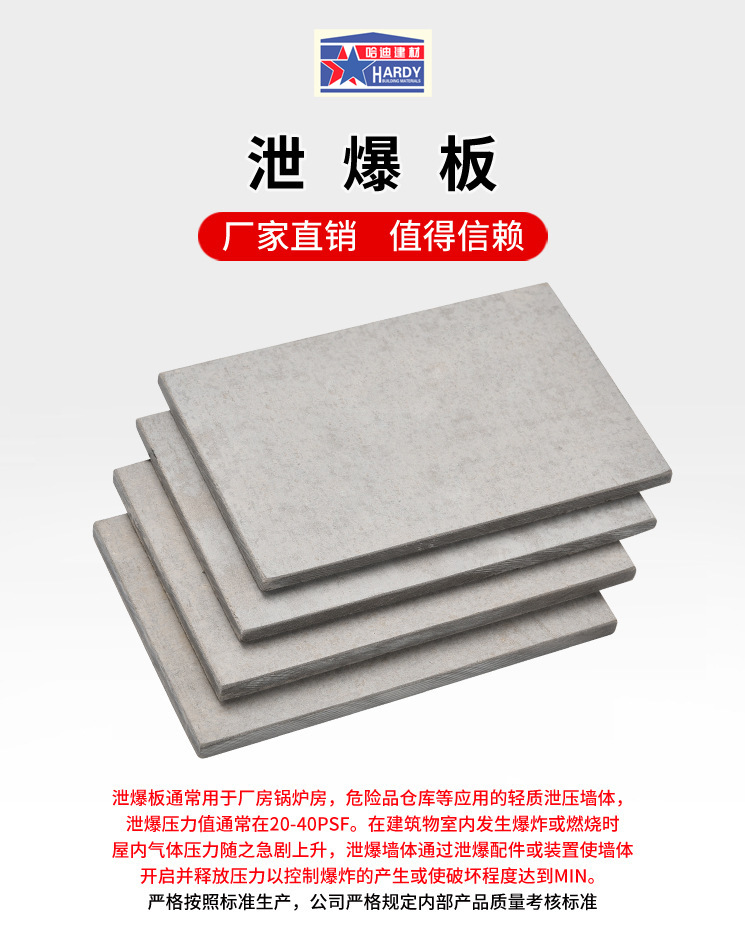防爆泄压板厂家供应 化工制药厂房耐火泄爆板 屋面墙板泄爆板定制