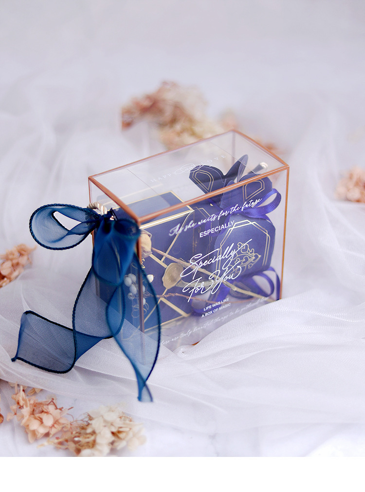 婚礼季pet透明喜糖盒礼品包装袋结婚伴手礼糖果袋手提伴手礼盒