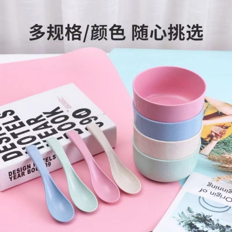 wholesale wheat straw bowl dessert small bowl household oatmeal bowl children‘s drop-resistant creative rice bowl baby tableware