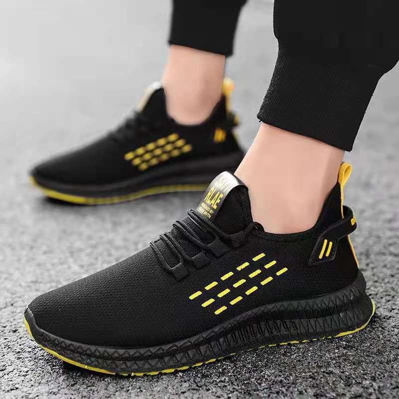 Factory Wholesale 2023 Spring and Summer New Flyknit Men's Shoes Korean Style Trendy Casual Breathable Mesh Sneaker Men