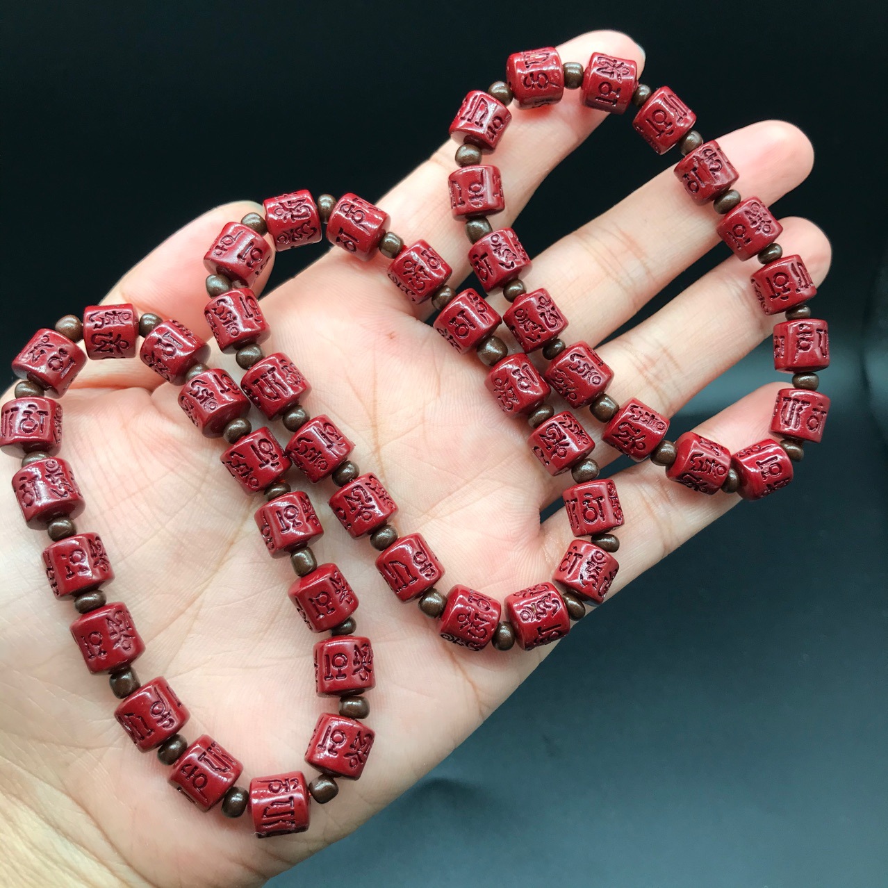 原矿紫金砂六字真言桶珠手链高含量紫金砂桶珠手串支持代发直播