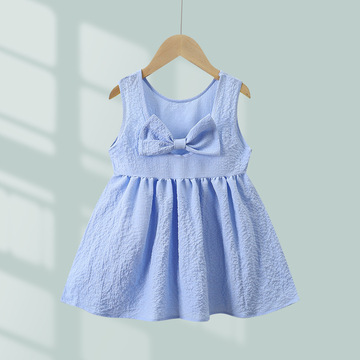 儿童连衣裙新款夏装薄款女童无袖背心裙中小童可爱公主泡泡裙批发