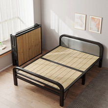 J^X家用午休折叠床成人午睡单人床实木简易床双人1.2米加固铁架小