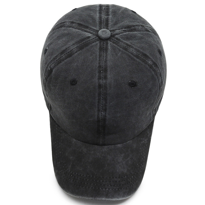 2024 New Pure Color Washed Baseball Cap Adult Distressed Peaked Cap Baita Cap Sun Hat Glossy Hat