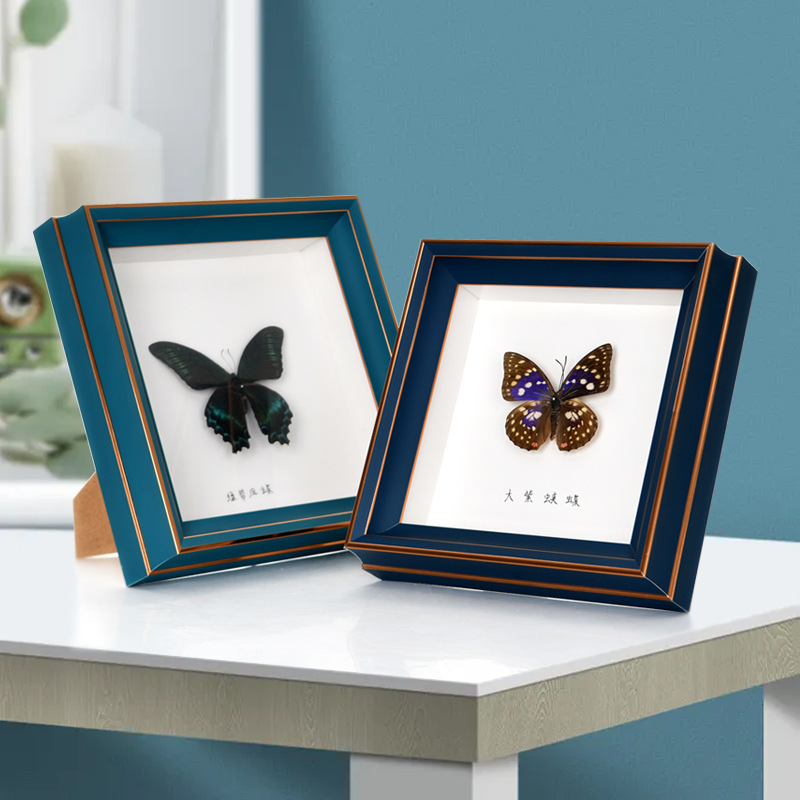 立体相框中空3装裱框剪纸画昆虫画框蝴蝶标本框美式复古相框摆台