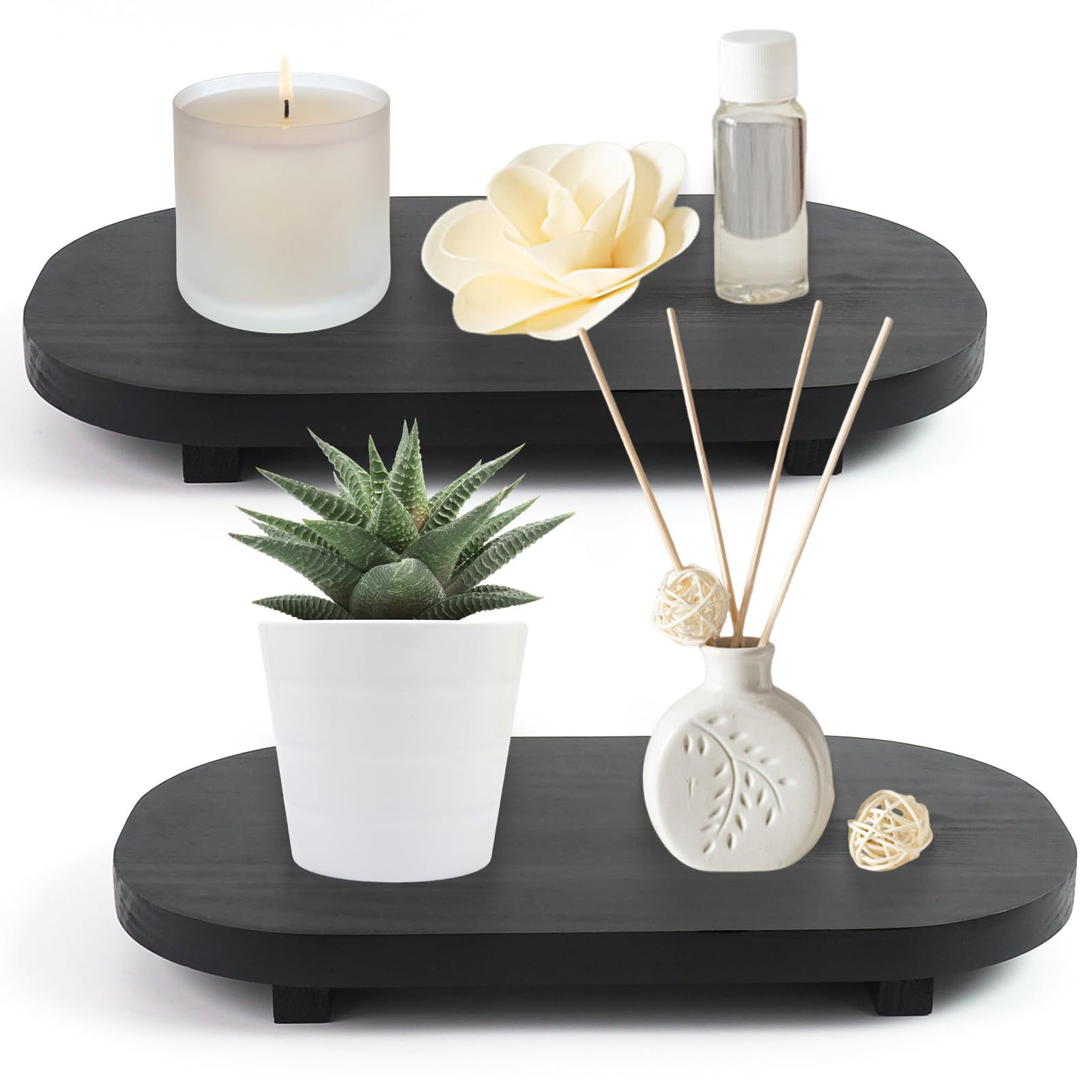 厂家直销木制托盘底座创意香薰蜡烛装饰托盘浴室洗漱用品收纳架
