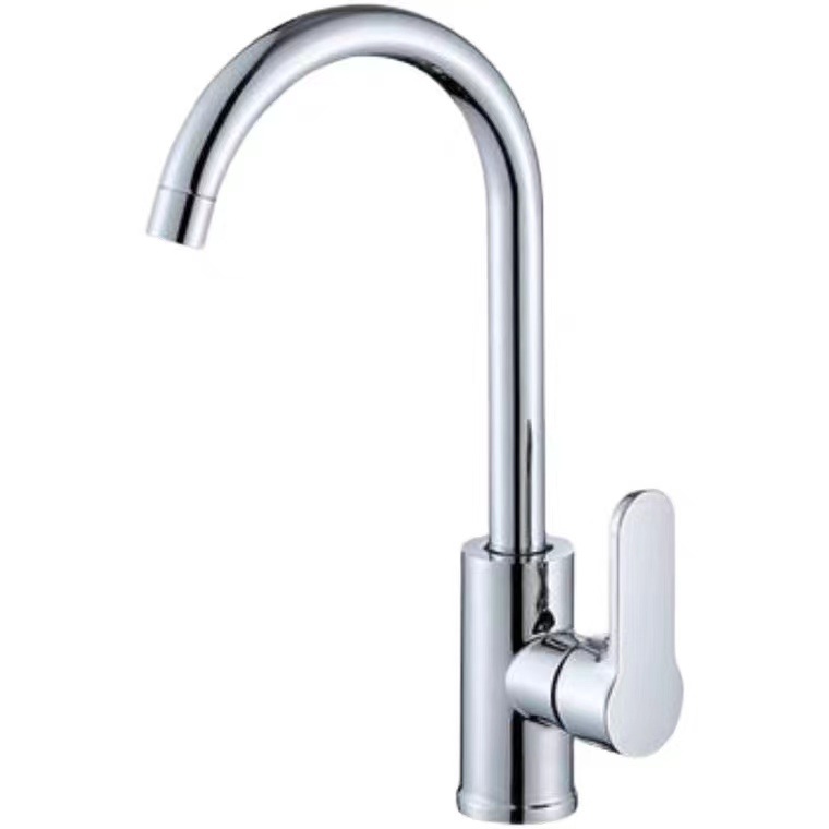 [Factory Wholesale] Copper Sole Kitchen Kitchen Sink Hot and Cold Faucet High Bend Rotating Alloy Combination Washbasin Faucet Water Tap