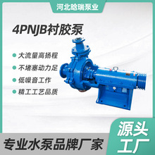 4PNJB衬胶泵 可输送腐蚀性排污矿浆矿用鱼池衬胶泵橡胶衬胶泵厂家