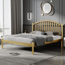 轻奢简约现代不锈钢床1.5米家用成人1.8米双人床主卧公寓1.2m床架