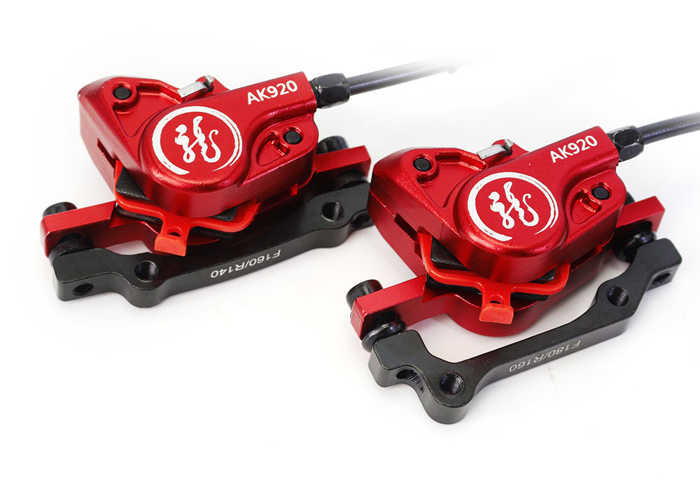 akantor山地车油刹 自行车油碟 mt200双活塞刹车液压油碟刹器套装