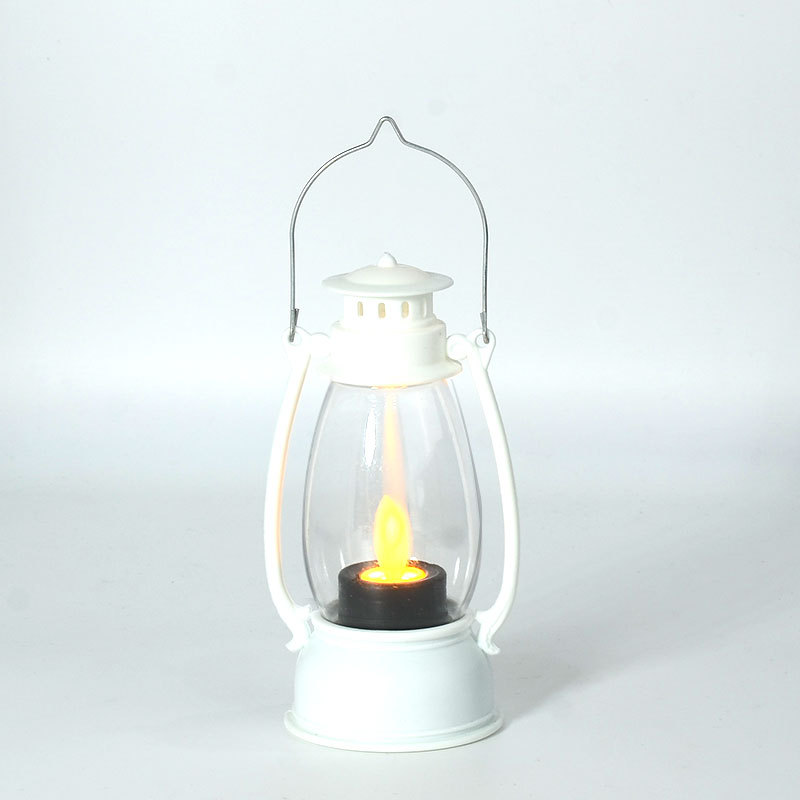 Oil Electric Candle Lamp Portable Small Night Plastic Storm Lantern 