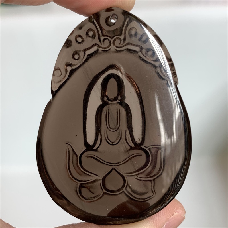 无面佛冰种黑曜石挂件冰曜银曜金曜石吊坠男女款厂家直播货源