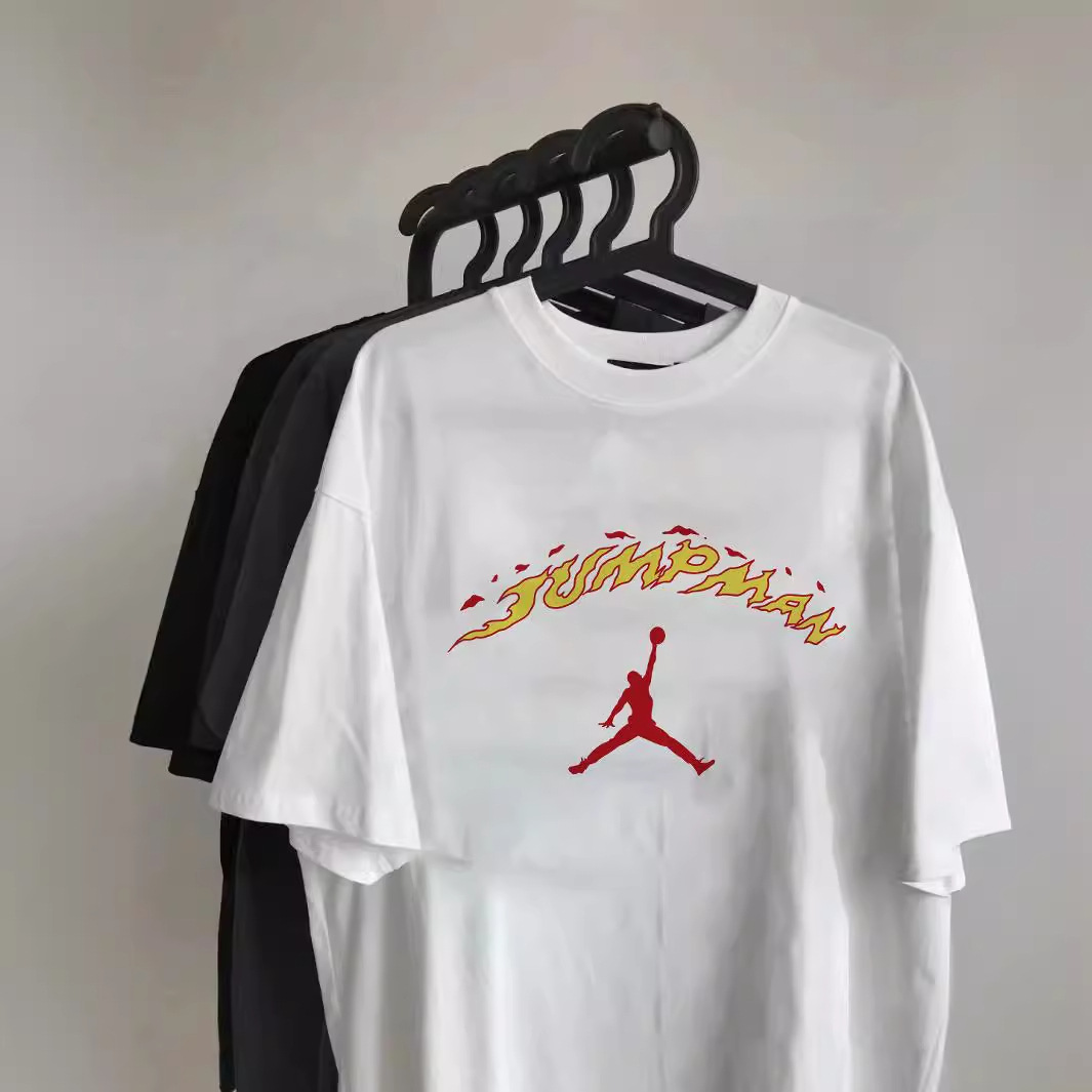 一件代发 2024夏季新款 aj乔丹飞人印花运动休闲圆领t恤 男女同款