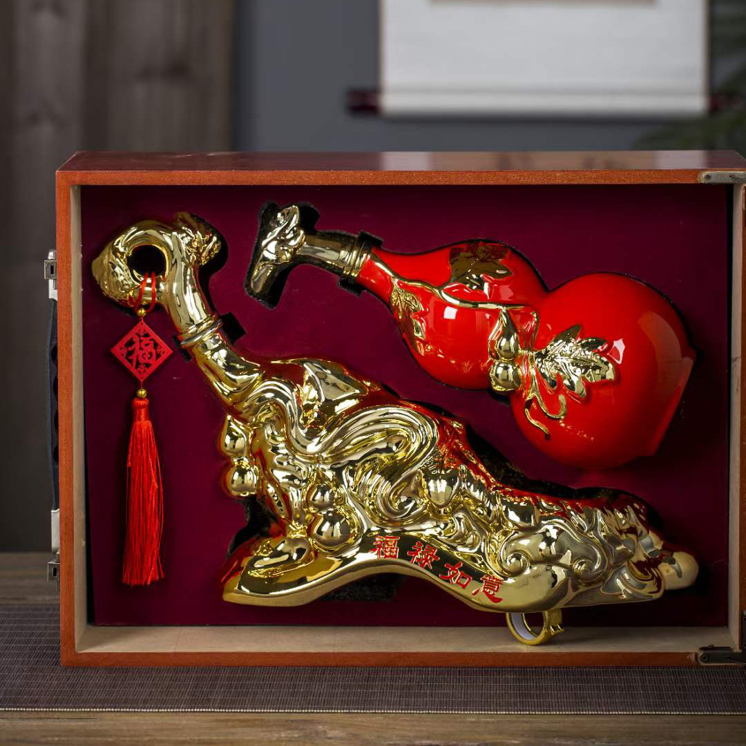 景德镇陶瓷酒瓶5斤装福禄安康高端摆件家用送礼密封空酒瓶-阿里巴巴