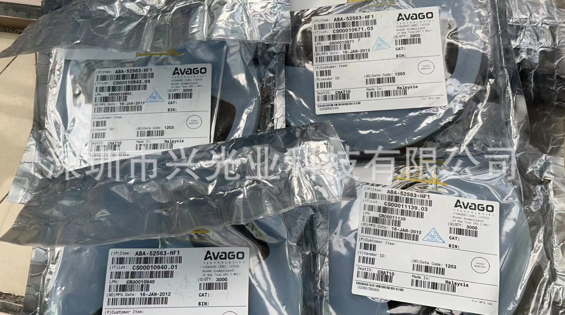 aba-52563 aba-52563-tr1g宽带硅低噪声射频放大器 原装avago