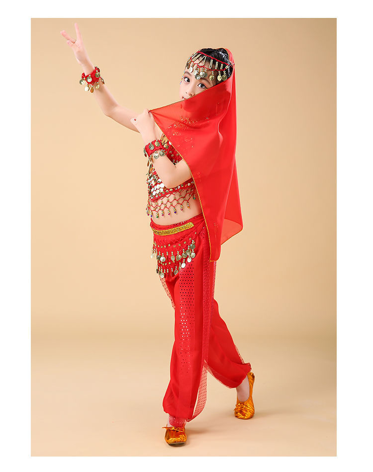 六一儿童印度舞服装女童幼儿园肚皮舞新疆天竺少女民族舞蹈演出服