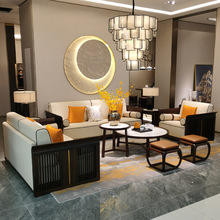 新款现代新中式小户型实木沙发轻奢别墅客厅乌金丝黑檀木家具