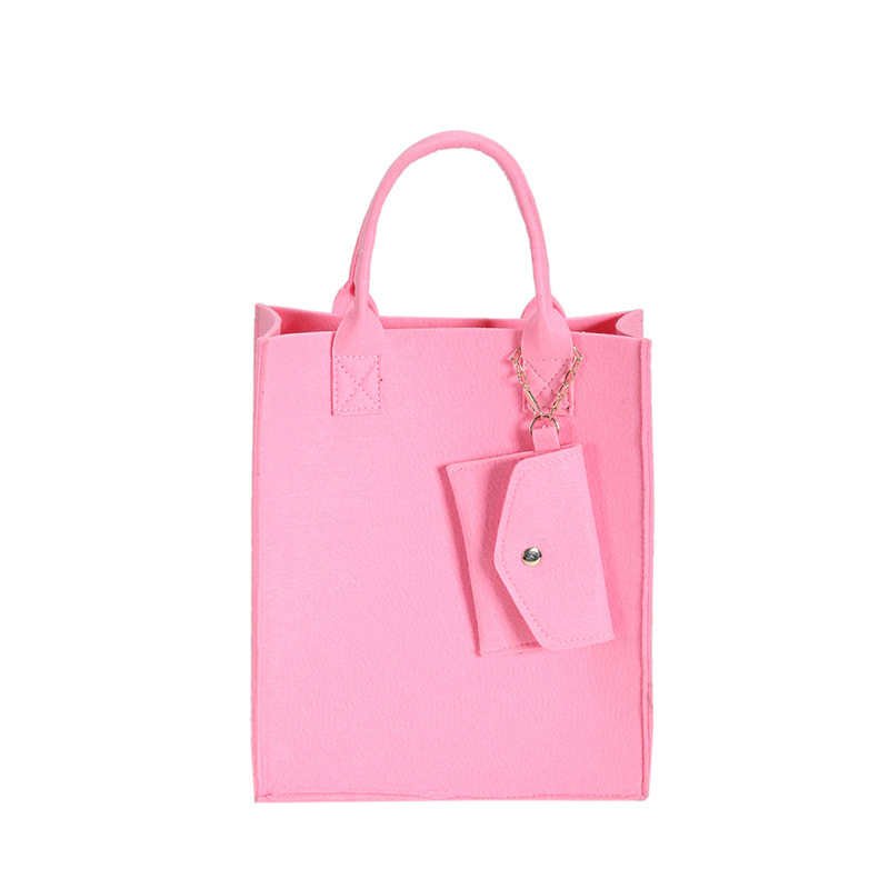 Wholesale Lightweight and Large Capacity Felt Tote Bag Women Bags2023 Popular Fashion Candy Color Son Mother Tote