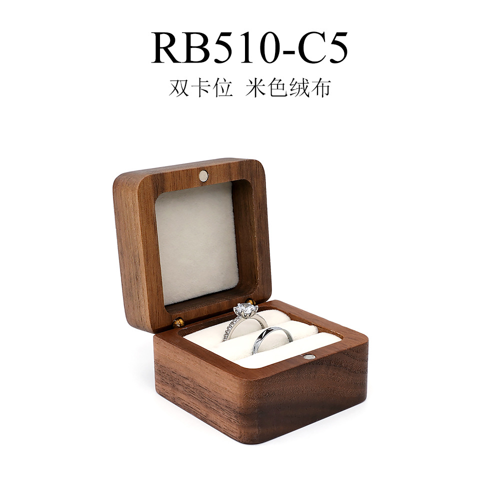 Marriage Proposal Wooden Jewelry Box Small Portable Travel Rings Ear Studs Earring Pendant Mini Ornaments Storage Box