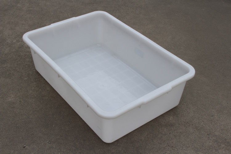 食品级长方形白色冷冻盘酒店冷冻用冷库海鲜果蔬胶盆塑料周转白盆