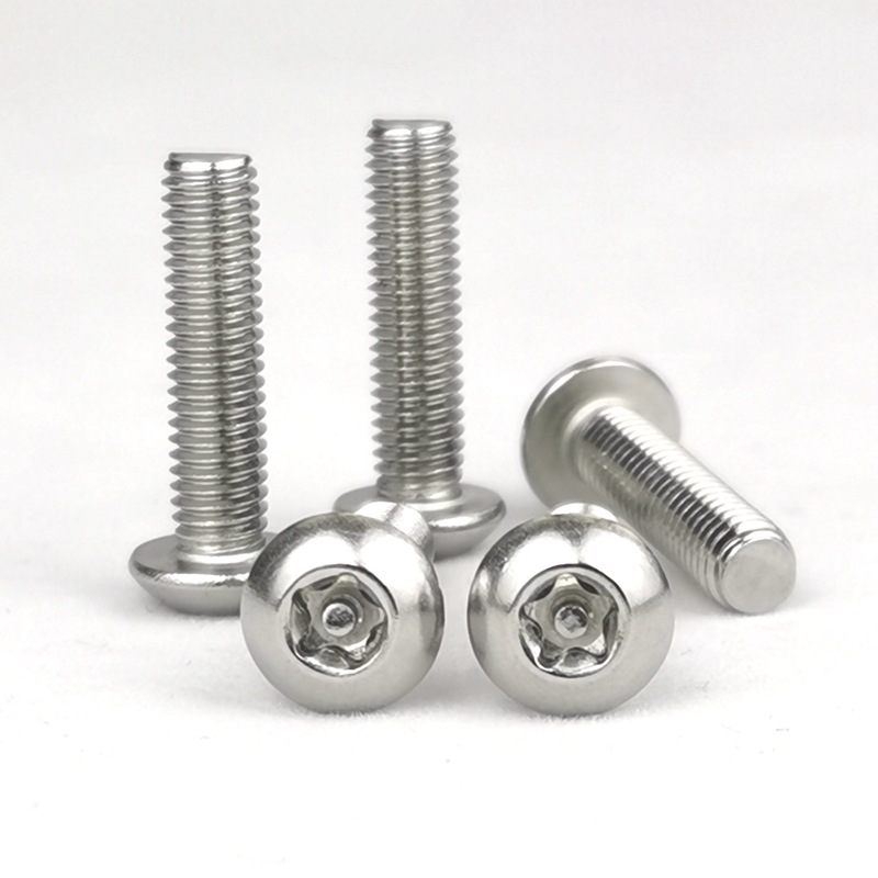 304不锈钢盘头五角带柱防盗螺丝圆头五星带针异型防拆螺栓m3m45m6