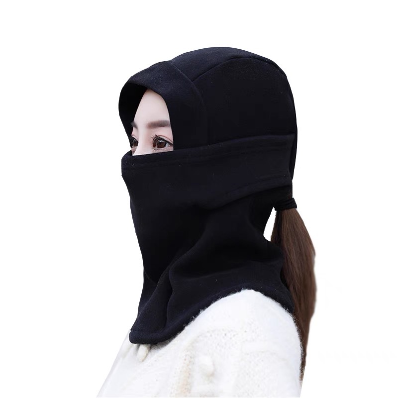 Winter Hat Women's Winter Cycling Warm Plush Pullover Hat Outdoor Cold-Proof Full Face Mask Neck Protection Integrated Hat Factory