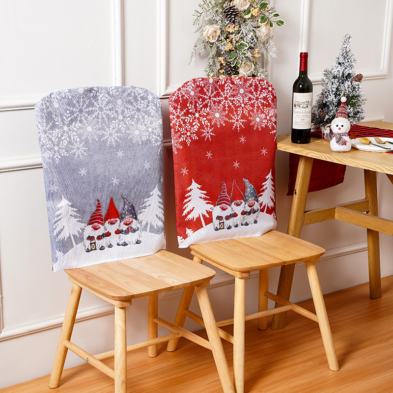 Cross-Border New Arrival Christmas Decorations European and American Style Cartoon Forest Chair Cover Santa Chair Cover