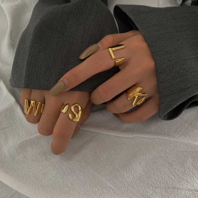 New Korean Style Heavy Industry Design Fashion Simple Ring Girls Ins Cold Wind Index Finger Ring One Piece Dropshipping