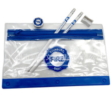 蓝色PVC笔袋文具组合套装 学生文具套装 促销宣传礼品定 制logo