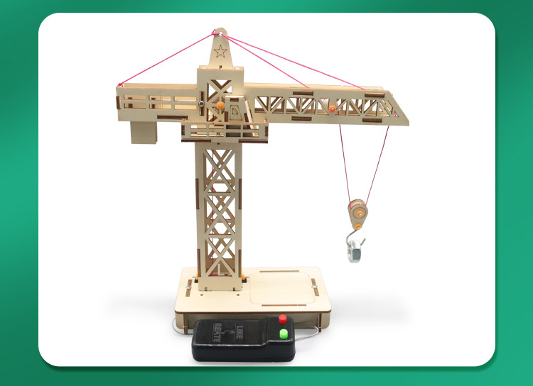 遥控塔吊升降起重机科技小制作小学生小发明拼装模型科学实验材料