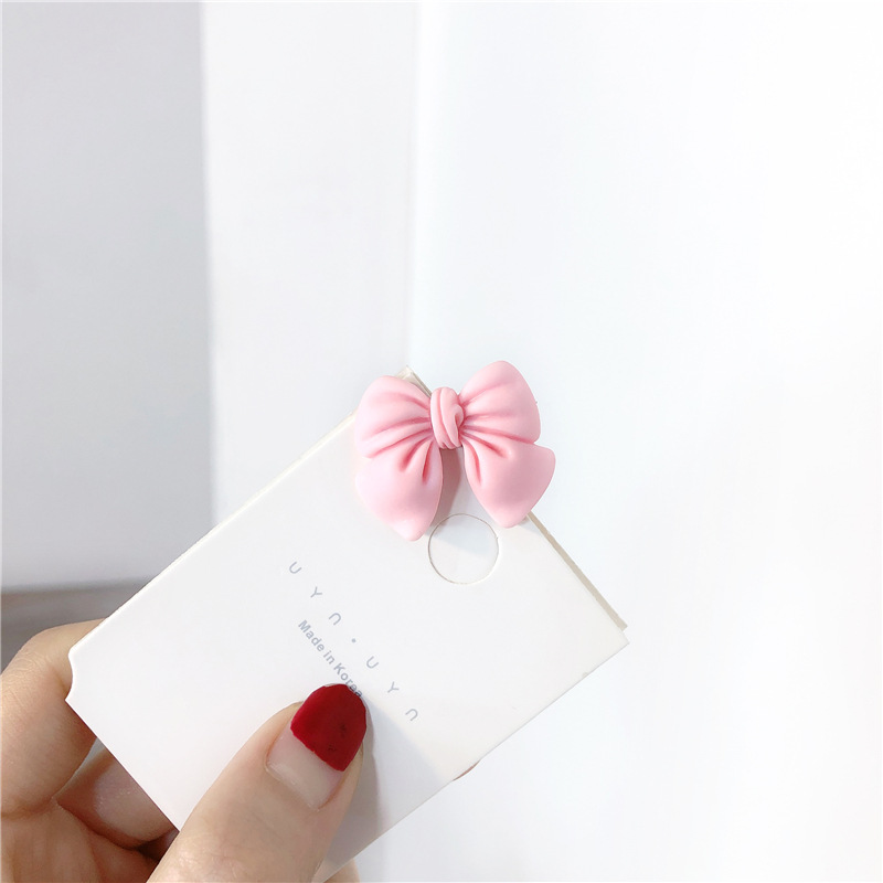 MIZI Sweet Pink Cute Girl Series Female Bow Peach Barrettes Camellia Peach Heart Side Clip Headdress Hair Accessories