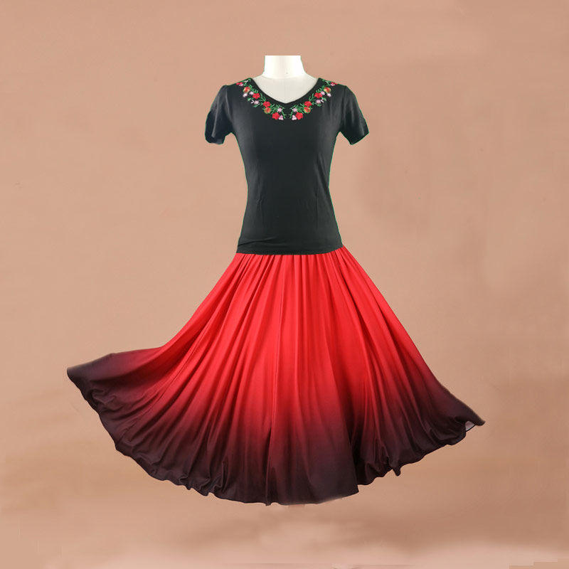 广场舞服装套装女跳舞衣服新款练功服舞蹈服时尚民族风套裙舞蹈裙