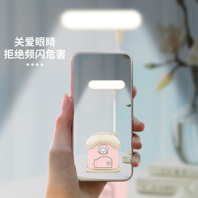 Cross-Border Gift Cartoon Creative Student USB Charging Table Lamp 3-Speed Lighting DIY Sticker Bedside Small Night Lamp