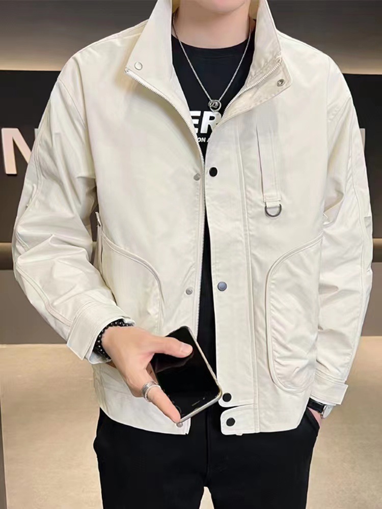 Jacket Men's Korean-Style Slim Fit Stand Collar Workwear Style Fall Men's Clothing Coat Jacket Baseball Uniform Jacket Cross-Border Wholesale