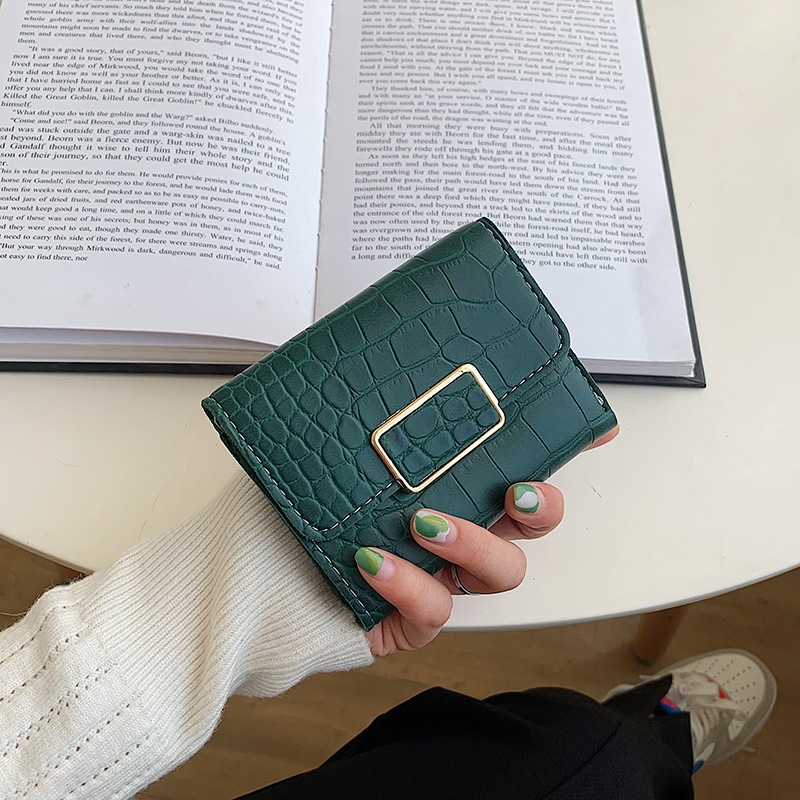2022 New Korean Style Women's Short Wallet Solid Color Simple Folding Wallet Multiple Card Slots Zipper Coin Purse Wholesale