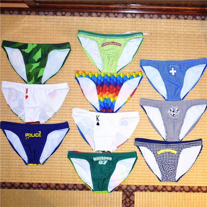 海锚君 泳裤男三角低腰性感激凸紧身专业时尚沙滩比基尼印花激凸