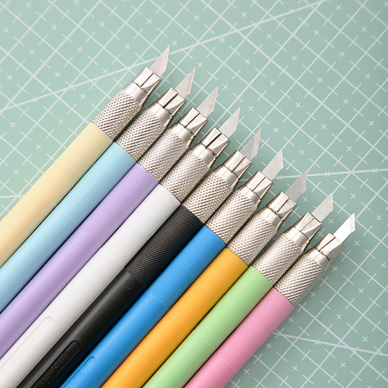 手帐美工刀套装小号橡皮章笔刀刻刀可爱少女手账和纸胶带切割垫板