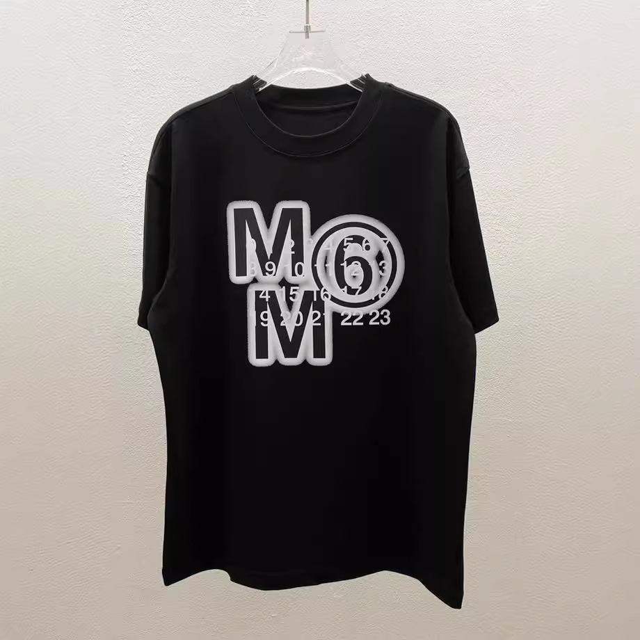 maison margiela 马吉拉 mm6新款数字印花纯棉双纱300克重短袖t恤