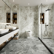 灰色大颗粒水磨石瓷砖地砖600x1200厨房卫生间浴室防滑仿古地板砖