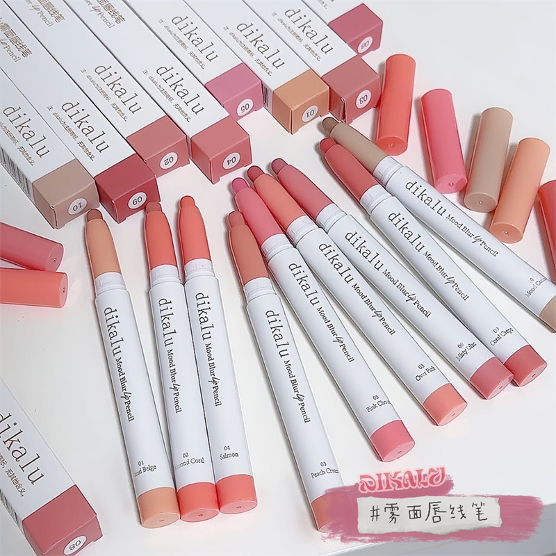 Dikalu Cross-Border Matte Lipstick Lip Liner Novice No Stain on Cup Full Lips Velvet Matte Lipstick Hook Line Lip Pencil