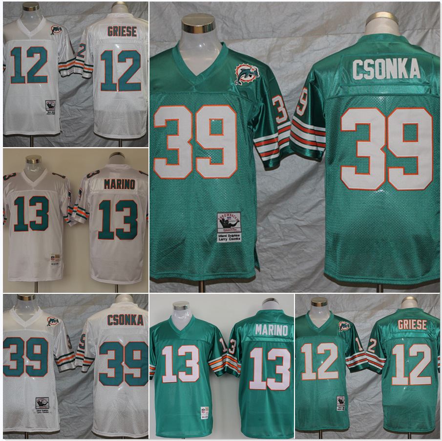 迈阿密海豚队传奇二代橄榄球球衣13#39#12#复古版刺绣球服队服t恤