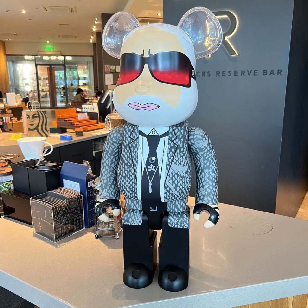 bearbrick1000%老佛爷积木熊公仔潮玩暴力熊客厅摆件玩偶模型手办