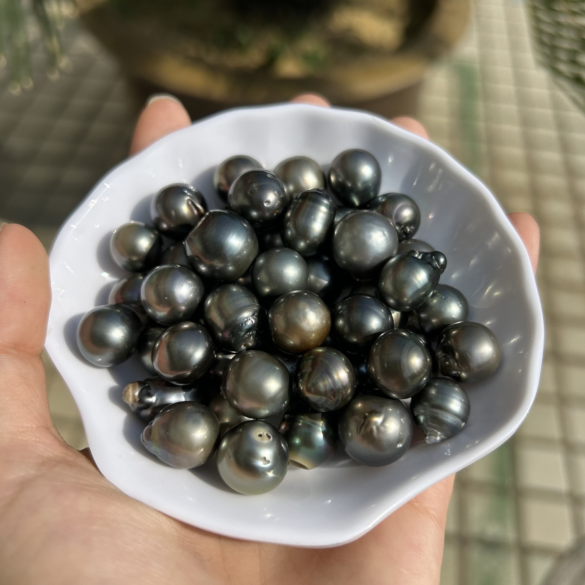 海水珍珠7-14mm 大溪地巴洛克 强光 散珠统货diy项链 高光高亮