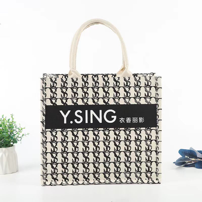Manufacturers Supply Portable Canvas Bag Thickened Three-Dimensional Shopping Cotton Bag Color Printing Advertising Gift Canvas Bag Wholesale
