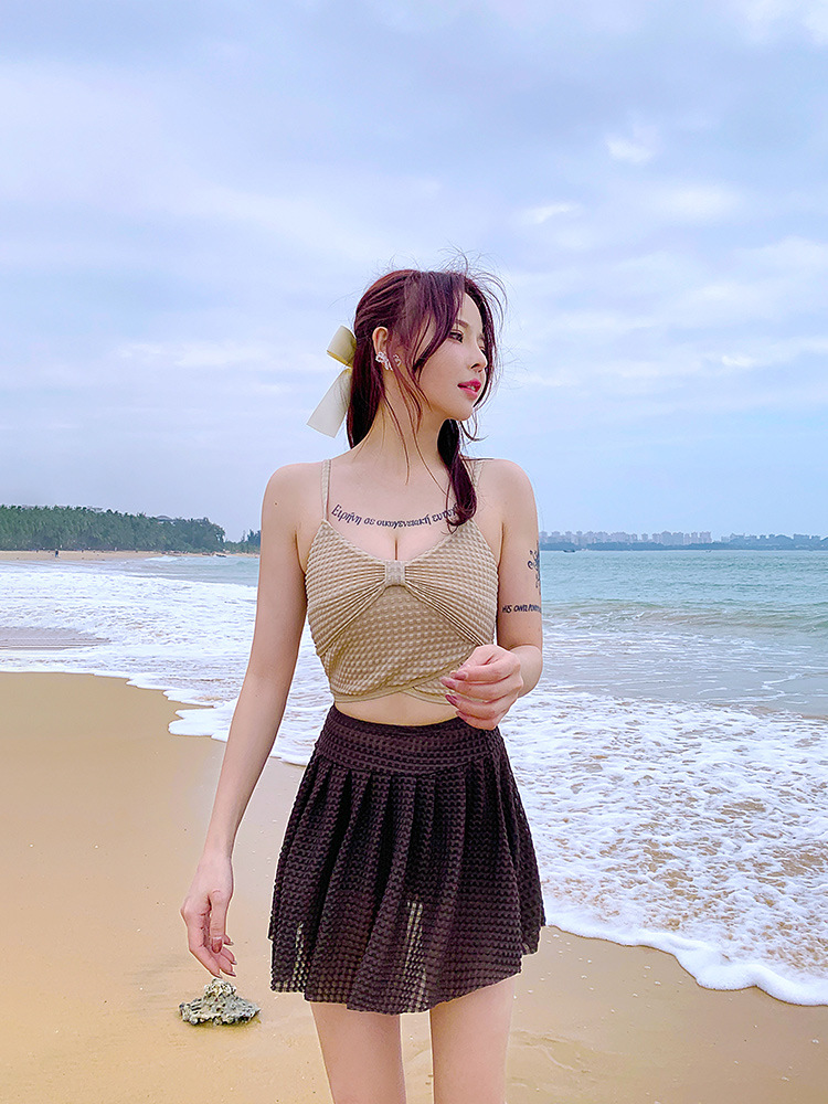 产地货源2021夏季新款分体泳衣女 性感高腰显瘦游泳衣 批发泳装