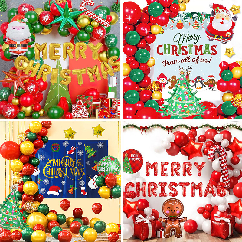 New Christmas Balloons Set Santa Claus Elk Aluminum Film Balloon Party Supplies Event Decoration and Layout Supplies