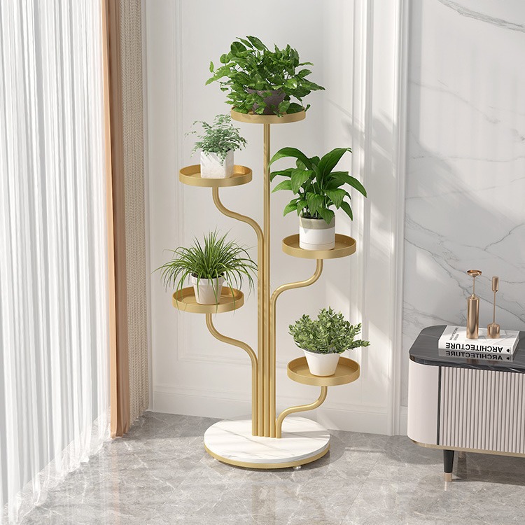 铁艺花架轻奢高端客厅电视柜旁边多肉花盆托架阳台多层绿萝置物架