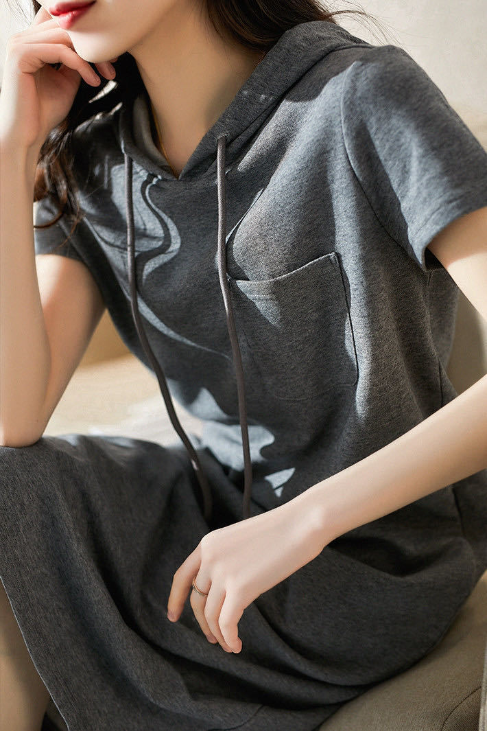 6535棉 宽松t恤连衣裙女装2021夏季新款学生中长款仙女裙短袖百搭