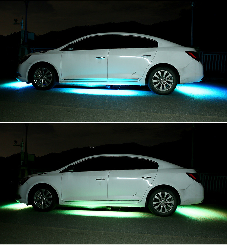 跨境 汽车底盘灯app七彩汽车底盘灯氛围灯装饰灯车底灯60*90cm